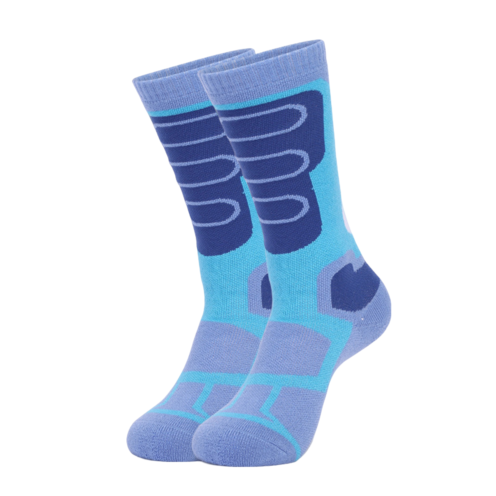 Honrane 1 Pair Thermal Socks Sweat-absorbing High Elastic Anti-pilling Non-Slip Cuff Antifriction Keep Warm Comfortable Soft Thick Kids Boot Ski Socks for Winter